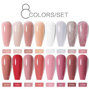 Arte Clavo 15ml Colors 8pcs/Set Nail Gel Polish Set HEMA TPO FREE Soak Off UV Hybrid Varnish Manicure Nail Lacquer Nails Art Kit