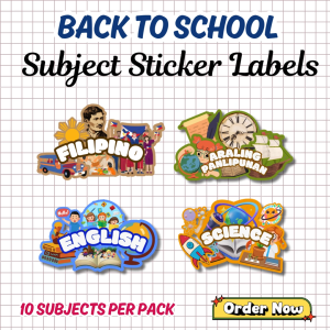 Subject Sticker Labels for Notebooks - sold per pack