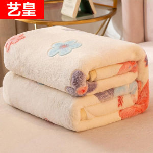 Snowflake Flocking Coral Velvet Blanket Office Nap Single Bed Cover Air Conditioner Sofa Cover Modern Simple Style Quilt