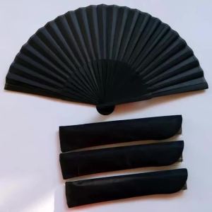 Chinese Style Black Vintage Handheld Folding Fan Retro Bamboo Fans for Dance Performance Wedding Party Favor Summer Decor Gift