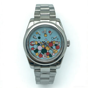 39mm/36mm NH35 Watch Sapphire Glass Automatic Watch for Men Bubble Dial Movt Date Day Business Clock Stainless Steel Case