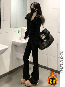 กางเกงยีนส์ทรงหลวมเอวสูง ทรงหลวม กางเกงขายาวทรงหลวมสำหรับผู้หญิง สไตล์อเมริกัน ทรงหลวม สีดำ ทรงหลวม เย็บกระดุม