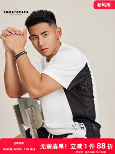 Áo Thun Cotton Cổ Tròn TOMATOPAPA Thoáng Khí Tay Ngắn Dáng Rộng Mùa Hè 2023 Thời Trang Trẻ Trung Lưới Xuyên Suốt Đệm Vai