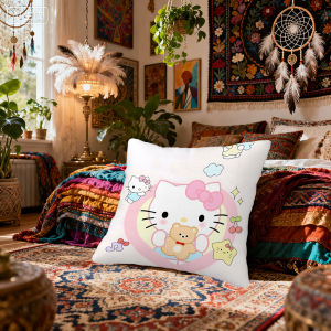 Sanrio | Sanrio HELLO kitty Pillow Covers Cartoon Sofa Decorative Home Double-sided Printing Short Plush Cushion Cover Christmas gifts