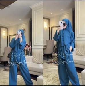 SET CASUAL 3in1 ( FREE TUDUNG  SARUNG )