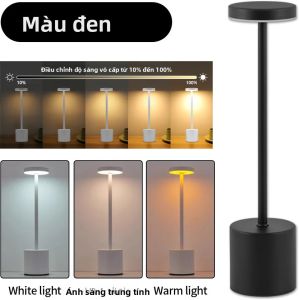 Đèn Bàn Cảm Ứng LED Có Thể Sạc Lại Đèn Ngủ Bằng Kim Loại Có Thể Điều Chỉnh Thanh Ánh Sáng Xung Quanh Để Trang Trí Ngoài Trời Với Ba Màu