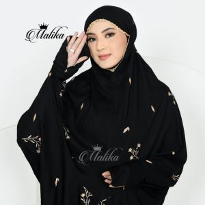MALIKA-Mukena terusan dewasa katun rayon premium bordir lilya