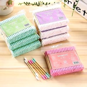 BabyShine 100pcs cotton swabs pack baby thin cotton bud/spiral ear pick cotton swab