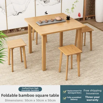 LANCATPEPP | Foldable Solid Wood Square Dining Table