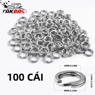 100 Chiếc Vòng Nối Thép Không Gỉ Dùng Câu Cá Vòng Nối Siêu Nhỏ Dẹt Dùng Cho Mồi Câu Dụng Cụ Câu Cá Nước Mặn Chắc Chắn