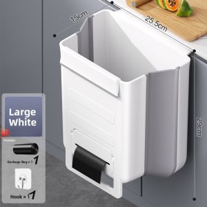 Kitchen Waste Bin Hanging Foldable Storage Bucket for Cabinet Door Wall Mounted Garbage Can Household Special Hanging