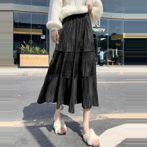 LUQIAN | Plus Size Womens A-line Velvet Skirt