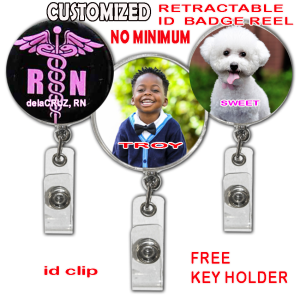 New custom Customized  Retractable Id Badge  Stretch ID Clip Id Holder Lanyard Name tags