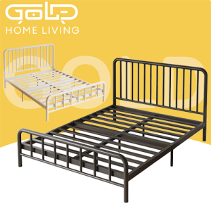 GOLD Metal Bed Frame Katil Besi 120/150/180 CM Iron Bed Dormitory Student Bed Frame Sturdy Home Room Bed rangka katil铁架床