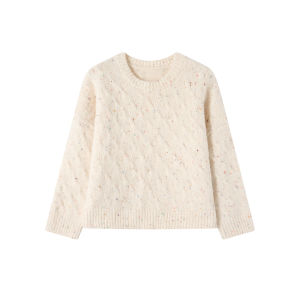 JOLLY BEAN | Color Dot Twisted Loose Fitting Knit Sweater