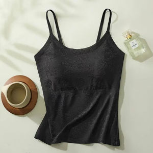 QIANLINGMEI | Chinese Style Camisole Innerwear Built-in Pads Seamless