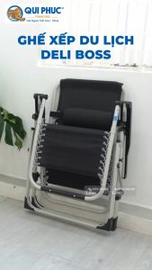 Ghế xếp thư giãn Deli Boss Qui Phúc ghế xếp du lịch khung thép sơn tĩnh điện