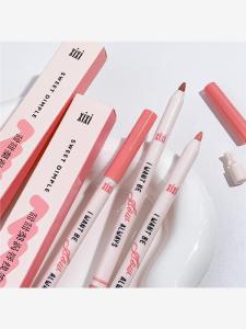 Xixi Sweet Pear Turbulence Lip Liner Pen Matte Lipstick One Stroke Lip Shape Beauty Pen with Curling Knife Easy Coloring