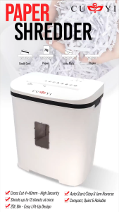 MP00 20 Liters CUYI Automatic Paper Shredder Machine A4 Size Heavy Duty Shredder