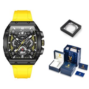 Playboy(Playboy) | Barrel-shaped Hollow Quartz Waterproof Mens Watch