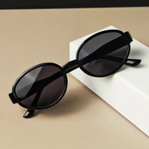 Single Womens Oval Fashion Glasses Stylish Lightweight Plastic Frame Black Brown Frame Suitable for Daily Activities