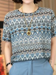 QIAOXIZI | Thin Summer T-Shirts Short Sleeve Round Neck Large Size