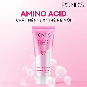 Sữa rửa mặt sáng da Ponds Bright Beauty Niacimaide EN341 sạch sâu sáng mượt dịu nhẹ như nước 100g