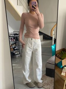 Spring Autumn Knitted Sweater Women Mint Green Simple Overhead Thin Tight Sweet Spicy Style Long Sleeve Basic Crew Neck Top