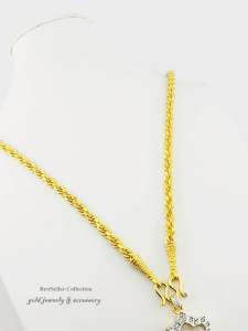 สร้อยคอหุ้มทองคำแท้หนาพิเศษเกรดพรีเมี่ยม นน.3 บาท ยาว 24 นิ้ว