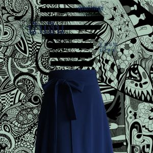 กระโปรงทรงเอผ้าชีฟองสีดำสำหรับผู้หญิง ฤดูใบไม้ผลิและฤดูร้อน กระโปรงทรงเอเอวสูง กระโปรงทรงเอยาวปานกลาง สไตล์เรียบง่าย