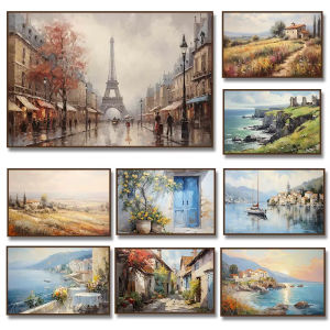 Jigsaw Puzzle for Adults 1000Pieces Vintage Coastal City Street Scenery Paper Puzzle Home Wall Decoration Gift Idea