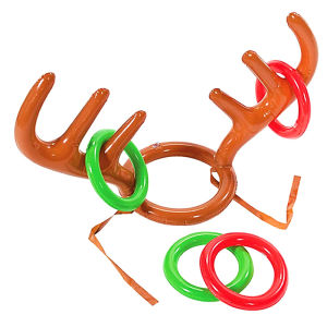 1Set Inflatable Reindeer Antler Toss Game Fun Hat Winter Chlidren Boys Girls Christmas Celebration Decoration Party DIY Supplies