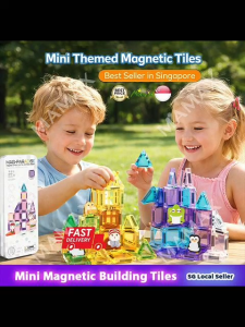 【SG Ready Stock】Themed Mini Magnetic Tiles Set 32/35Pcs★Portable Tin Box✅Travel Building Blocks✅STEM Educational Toy for Kids✅Boys/Girls Gift✅Birthday/Christmas Presents✅