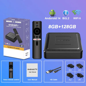 2025 New Q7 Smart TV Box Android14 Allwinner H313 8G+128GB ROM Dual-Band WiFi 6 Bluetooth 5.2 Google Voice Remote Media Player