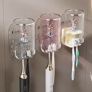 ที่ใส่แปรง ที่เก็บแปรงสีฟัน ที่วางแปรงสีฟัน แบบดูดติดผนัง อุปกรณ์จัดเก็บในห้องน้ำ หรูหรา ATTCH