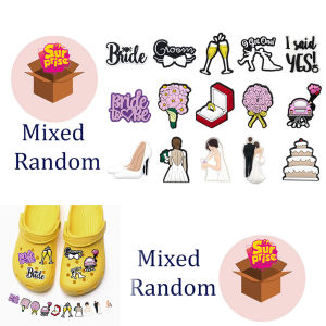 Mix Lover Groom Bride To Be PVC Wedding Garden Shoe Buckle Charms DIY Clogs Accessories Fit Xmas Valentines Day Adult Bracelet
