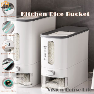 Tầm Nhìn 6Kg/12Kg Loại Báo Chí hộp đựng gạo gạo Nhật Dispenser Khe Thùng gạo Với cửa sổ trong suốt Nhà Bếp Lưu Trữ Container Ngũ Cốc Dispenser Côn Trùng Bằng Chứng