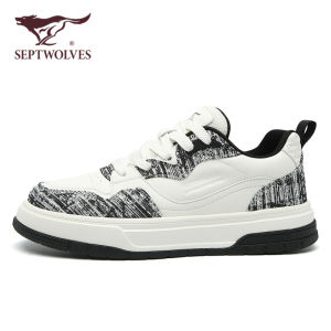 Septwolves Mens Casual Shoes White Versatile Fashionable Winter New Style Increased Height Leisure Sneakers Breathable Comfortable
