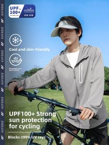 KUYEDIE | Sun Protection Ice Silk Mens Casual Fishing Shirt UPF50+ Outdoor Sports Loose Fit Long Sleeve Quick Dry Hat Design