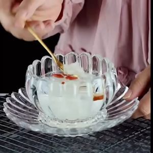 ชุดถ้วยแก้วพร้อมจานรอง ถ้ายใส่ขนมหวาน แก้วไอศครีม รุ่น 4093