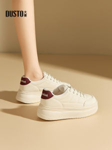 Giày Thể Thao Đế Dày DUSTO Nữ 2025 Mới Thu Đông Đa Năng Tăng Chiều Cao Màu Trắng Giày Bánh Mì Giày Thể Thao
