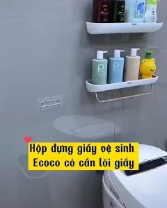 Hộp giấy vệ sinh Ecoco 1903 - Hộp đựng giấy vệ sinh nhà tắm dán tường Ecoco cao cấp. Không cần giữ lõi giấy kèm miếng dán cường lực chắc chắn
