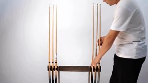 Stik Biliar Kepala Kecil Stik Snooker Style Amerika Dengan Gaya Dua Bagian Cat Billiard Cue 145CM