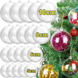 ลูกบอลกลวงพลาสติกใสแบบเติมได้สำหรับลูกบอลประดับคริสต์มาสงานเลี้ยงงานแต่งงานงานเลี้ยงต้นไม้คริสต์มาสแขวนของตกแต่งของขวัญ