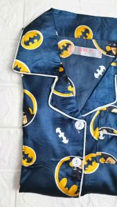 Silk Terno Pajama Long Pants Silk Sleepwear Set For Kids BOY(1Set)