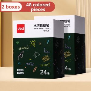 deli | Non-toxic Dust-free Water-soluble Colored Chalk 12 Colors