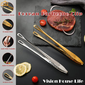 304สแตนเลส Vision คลิปบาร์บีคิวเกาหลี คีบสเต็กย่างอุปกรณ์คีบห้องครัวขนมปัง รี่ 100ครัวเรือน
