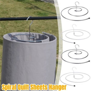 Space-saving Adjustable Blanket Drying Racks Round Stainless Steel Spiral Quilt Sheets Hanger Home Balcony Practical Storage Accessories