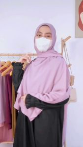 Pashmina Jumbo Syari Besar Lebar Persegi Panjang Murah Diamond Crepe Italiano Premium