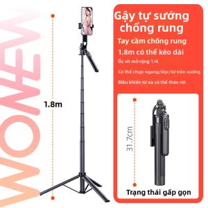 WONEW | Gậy Tự Sướng Chụp Ảnh Theo Dõi Khuôn Mặt với Đèn Bổ Sung Chống Rung Chống Gió cho Du Lịch và Livestream